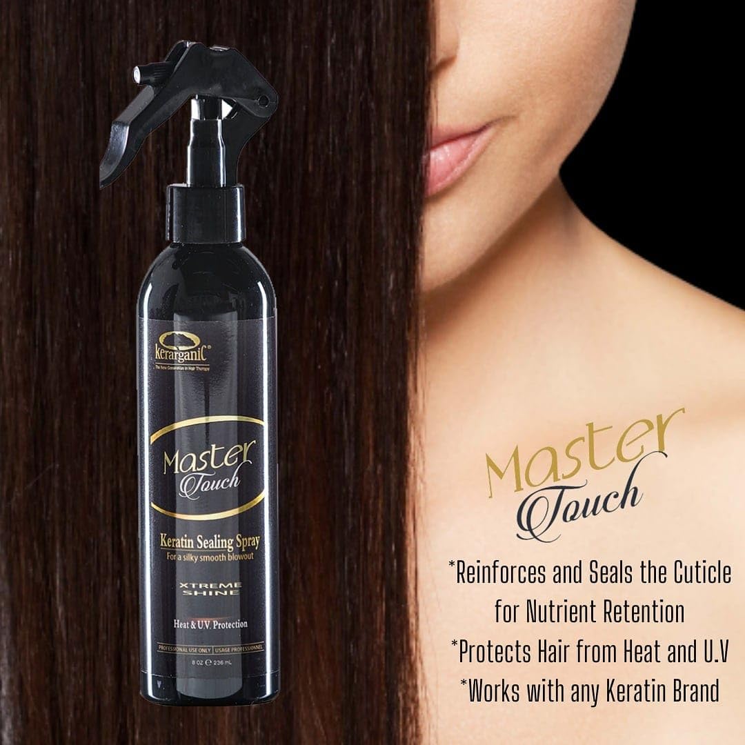 Kerarganic Master Touch Keratin Sealing Spray (8oz/236ml) - Designed to Reinforce Cuticle Sealing for Nutrient Retention after a Keratin Treatment