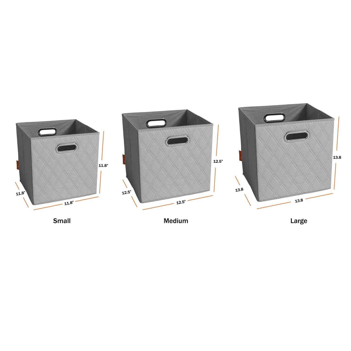 JIAessentials Gray Foldable Storage Baskets Cube Bins Set Of 2