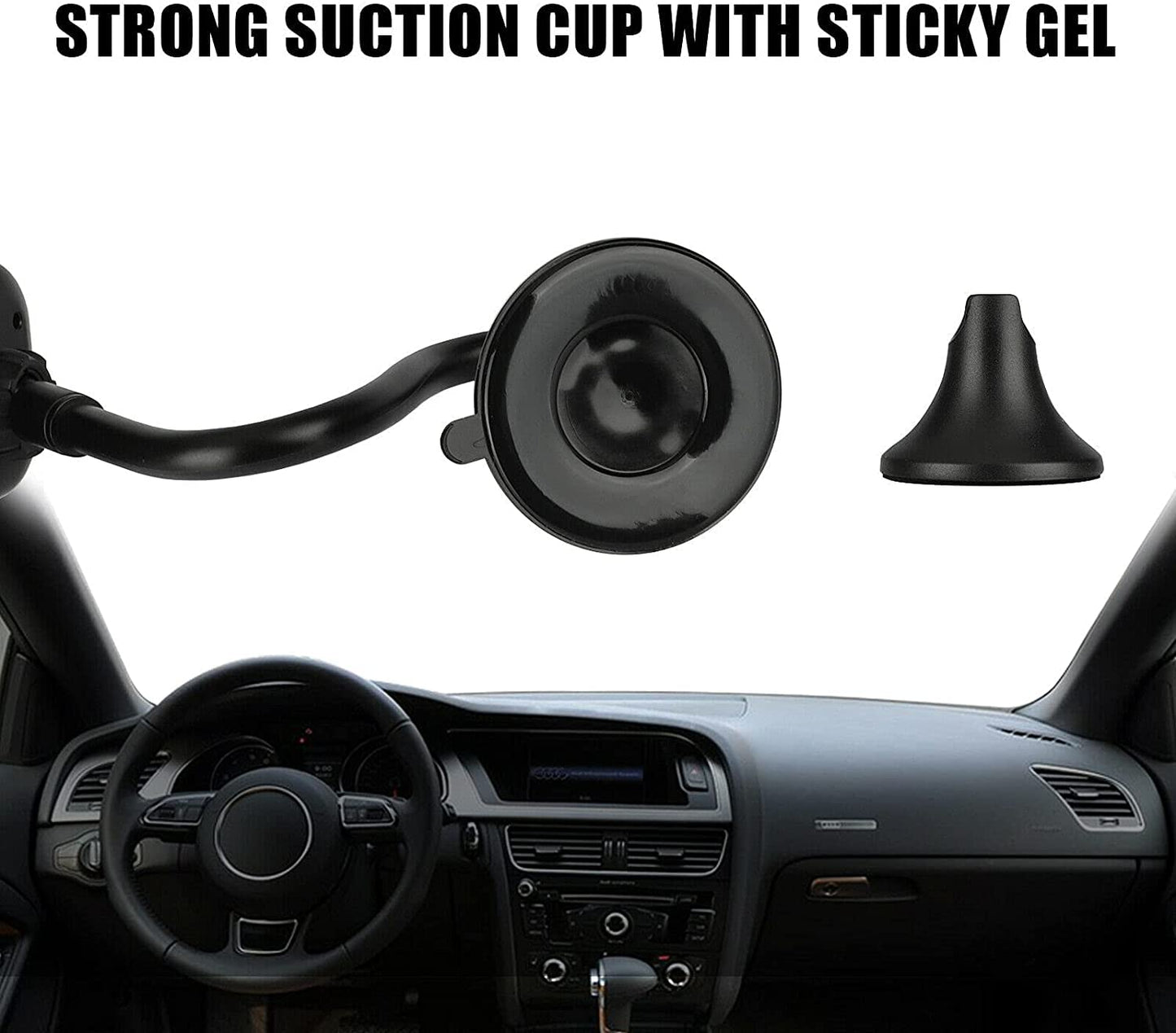 LEEMASING 360 Degree Car Dash Windshield Mount Cradle Holder Stand Gooseneck Long Arm Strong Suction Compatible with iPhone 12 11 Pro XS Max SE 8…