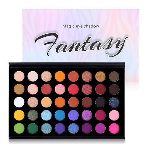 CHARMCODE 40 Colors High Pigmented Shimmer Matte Eyeshadow Makeup Palette Full Spectrum Artist Glitter Metallic Waterproof Creamy Blendable Eye Shadow