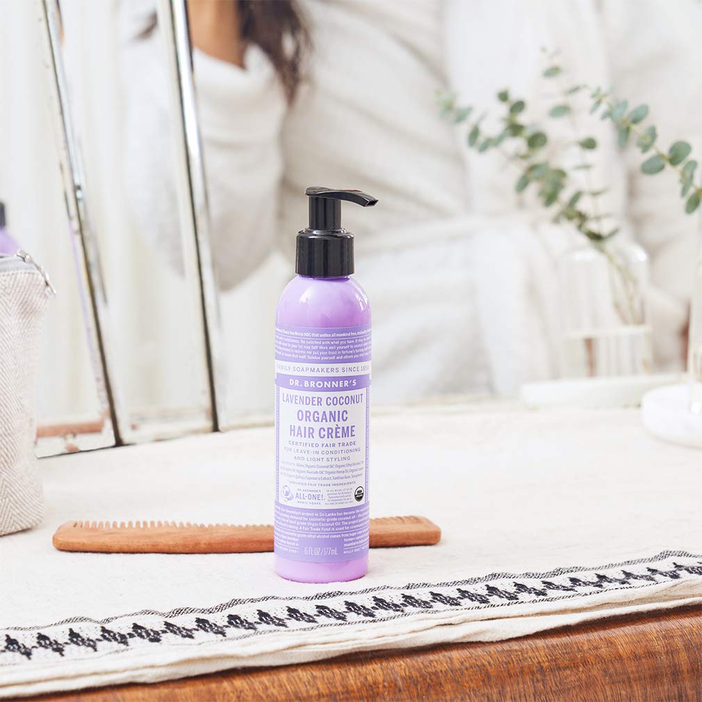 Dr. Bronner's Organic Hair Crème Leave-In Conditioner Styling Cream Anti Frizz Hair Product for Women & Men Hair Cream USDA Organic, Cruelty Free
