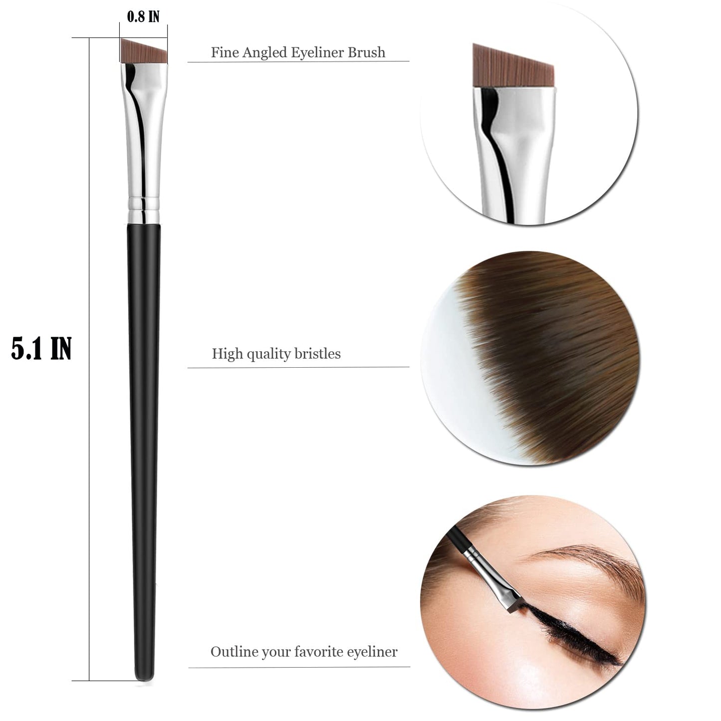 Fine Angled Eyeliner Brush, JASSINS Ultra thin Precision EyeLiner Makeup Brushes Set, Fine Point Eyeliner Brush, Synthetic Bristles Eye Makeup Tool (3 Beauty and Personal Care JASSINS