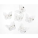 Ruwado 6 Pcs Butterfly Hair Clips Lace White Soft 3D Metal Cute Hair Accessories Alligator Clips Pins for Women Girls Wedding Theme Parties Favor