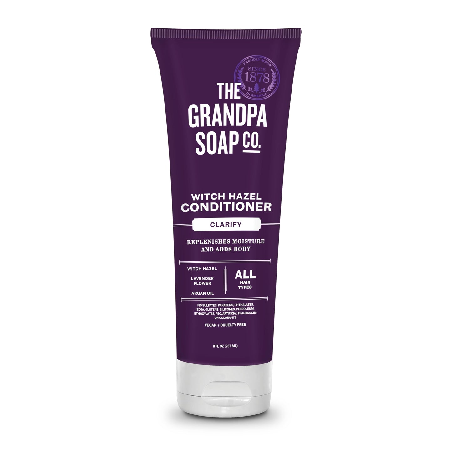 The Grandpa Soap Company Clarifying Witch Hazel Conditioner - Relieves Scalp Conditions and Protects Against Buildup, With Lavender Flower, Sulfates