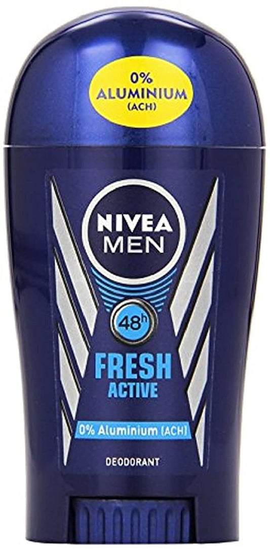 3x Nivea Fresh Active Deodorant Stick 0% Aluminium for Men (Pack of 3)