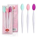 Lip Scrub Brush,Lip Scrubber Exfoliator,Double-Sided Silicone Exfoliating Tool,Gentle Lip Exfoliator Scrubber Brush for Smooth,Soft,Bright,and Healthy