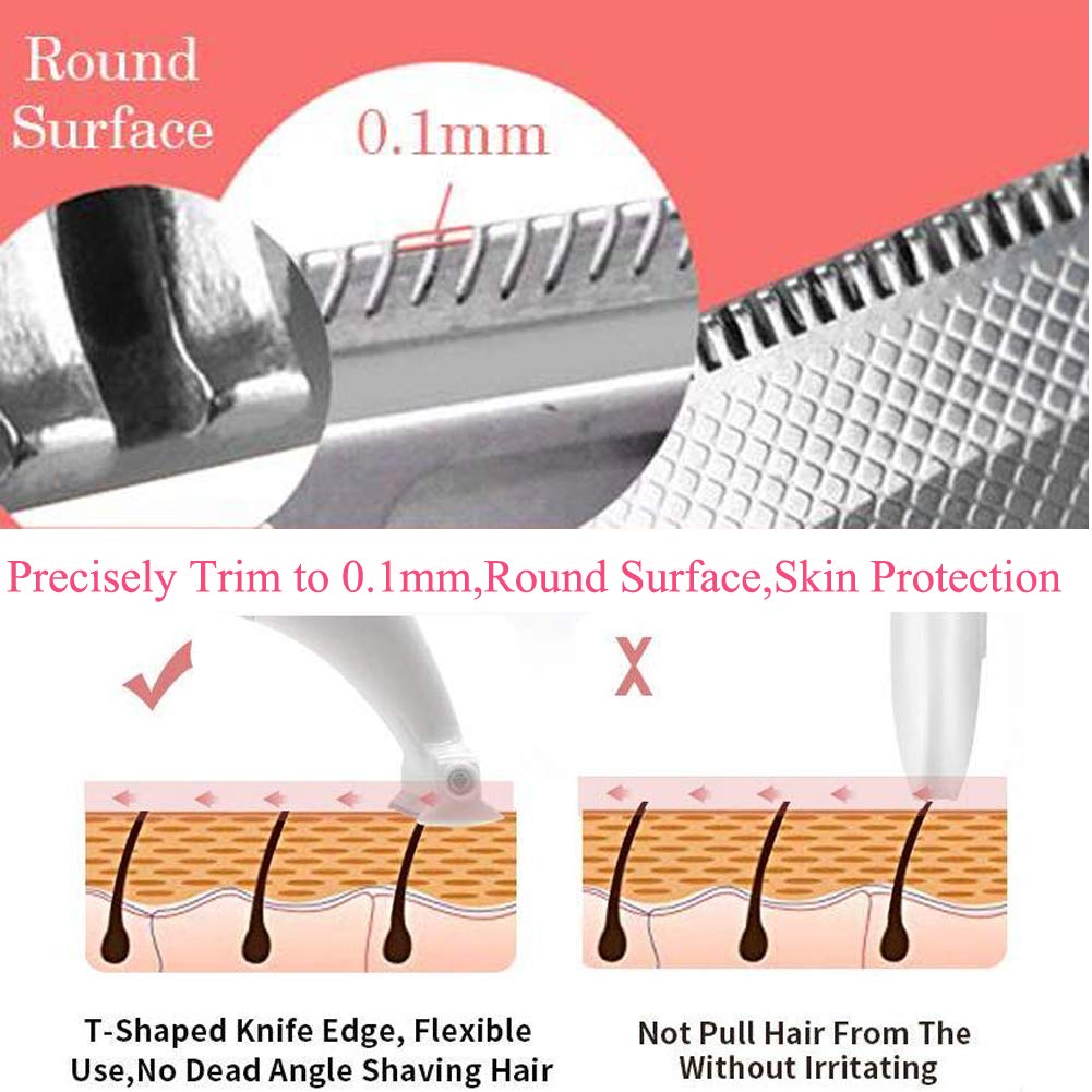 Electric Shaver Trimmer for Women Full Body,Painless Lady Wet & Dry Electric Bikini Line Trimmer Body Hair Remover for Leg Underarm Eyebrow Public,USB