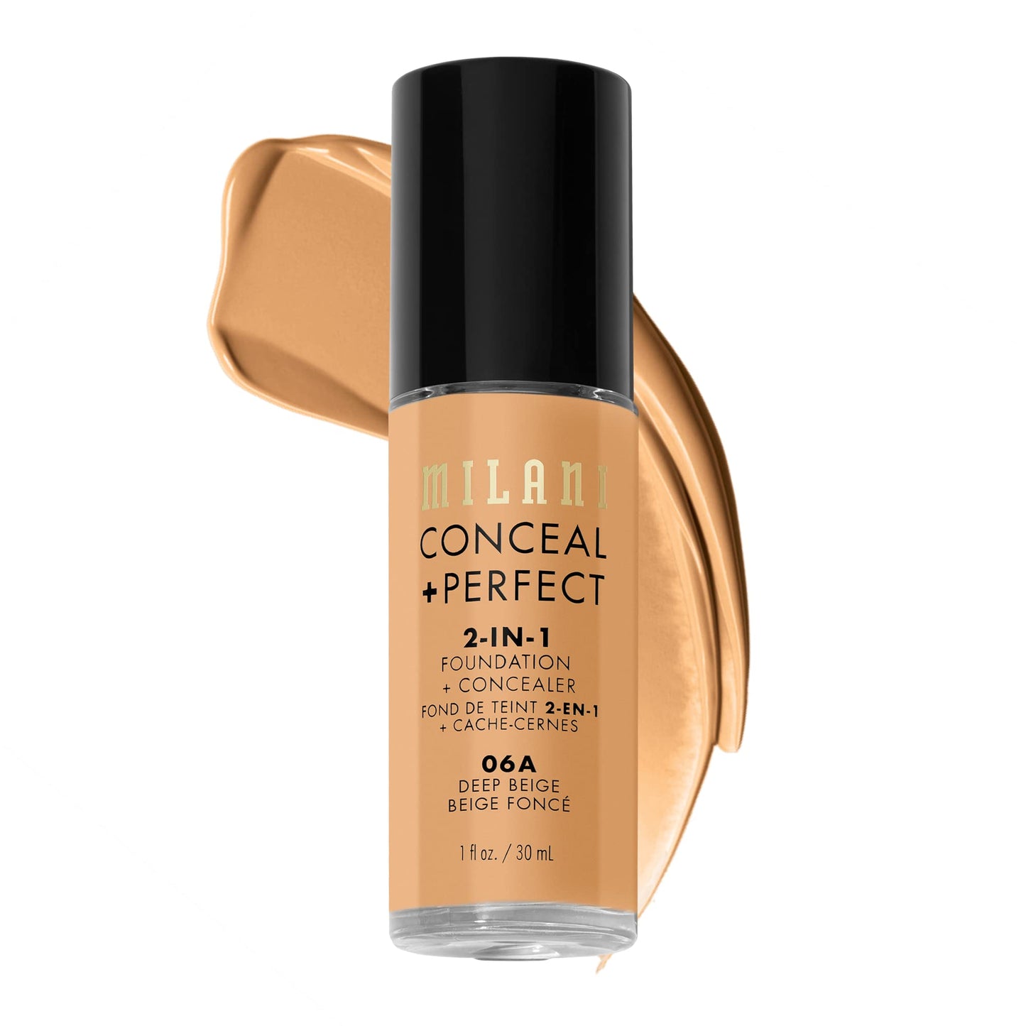 Milani Conceal + Perfect 2-in-1 Foundation + Concealer for a Flawless Complexion, Under Eye Corrector, Cover Redness and Imperfections, Waterproof