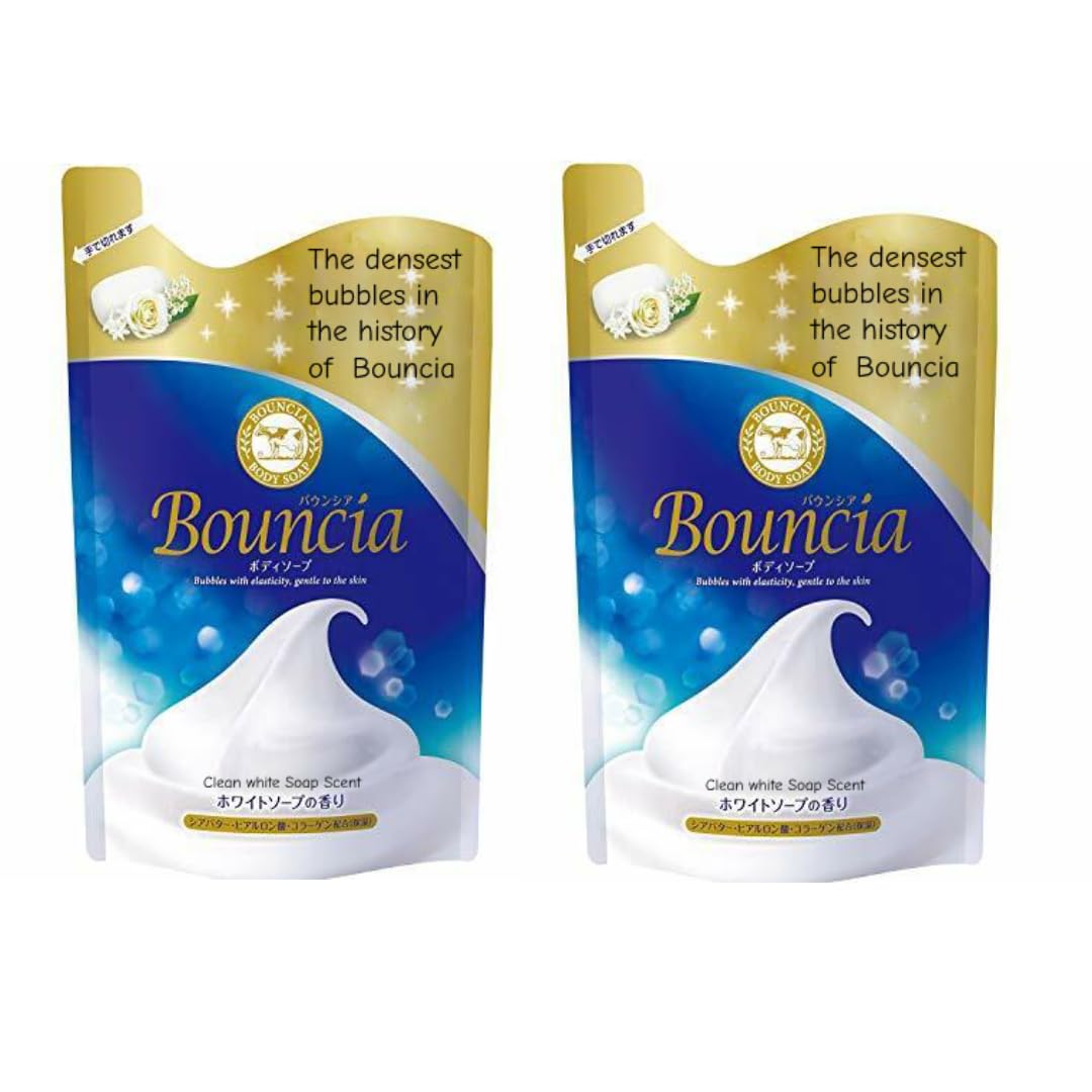Cow Bouncia Body Wash, White Soap Scent Refill - 360 ml (Pack of 2)