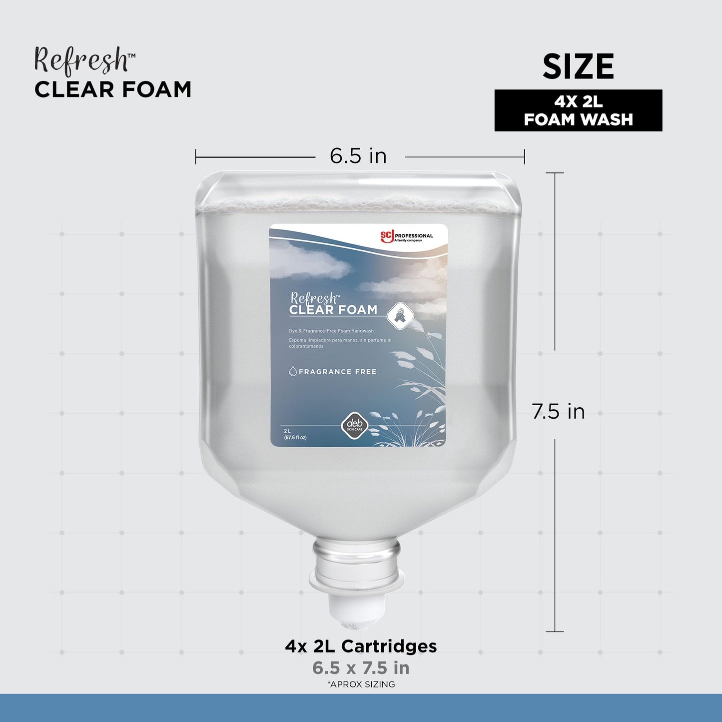 SC Johnson Professional REFRESH CLEAR FOAM HAND SOAP 2 LITER, PACK OF 4