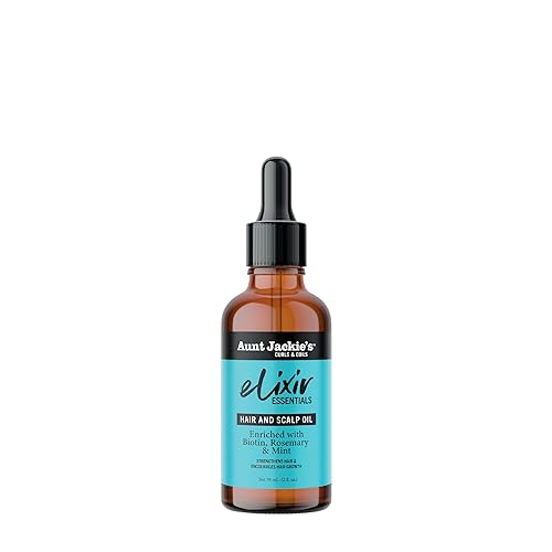 Aunt Jackie's Elixir Essentials Hair & Scalp Oil Enriched with Biotin, Rosemary & Mint, Nourishes, Thickens & Supports Hair Growth, 2 oz