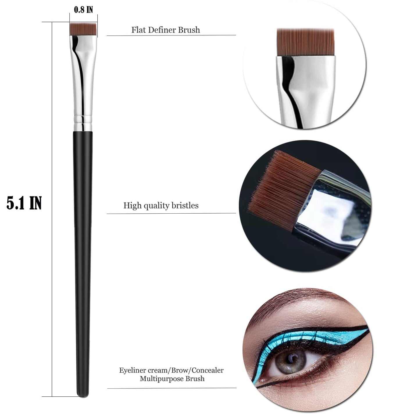 Fine Angled Eyeliner Brush, JASSINS Ultra thin Precision EyeLiner Makeup Brushes Set, Fine Point Eyeliner Brush, Synthetic Bristles Eye Makeup Tool (3 Beauty and Personal Care JASSINS