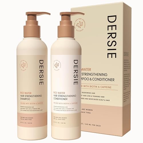 Rice Water Hair Growth Shampoo and Conditioner: Hair Growth Shampoo and Conditioner Infused with Biotin and Caffeine for Thinning Hair (Rice Water