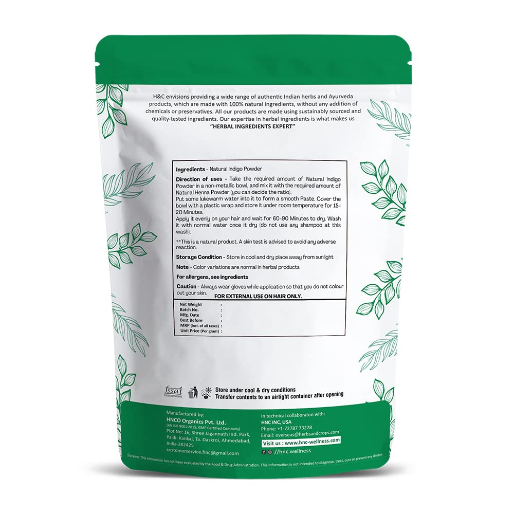 100% Natural Indigo Powder for Hair (227g / (1/2 lb) / 8 ounces) Indigofera tinctoria to color your hair brown to black