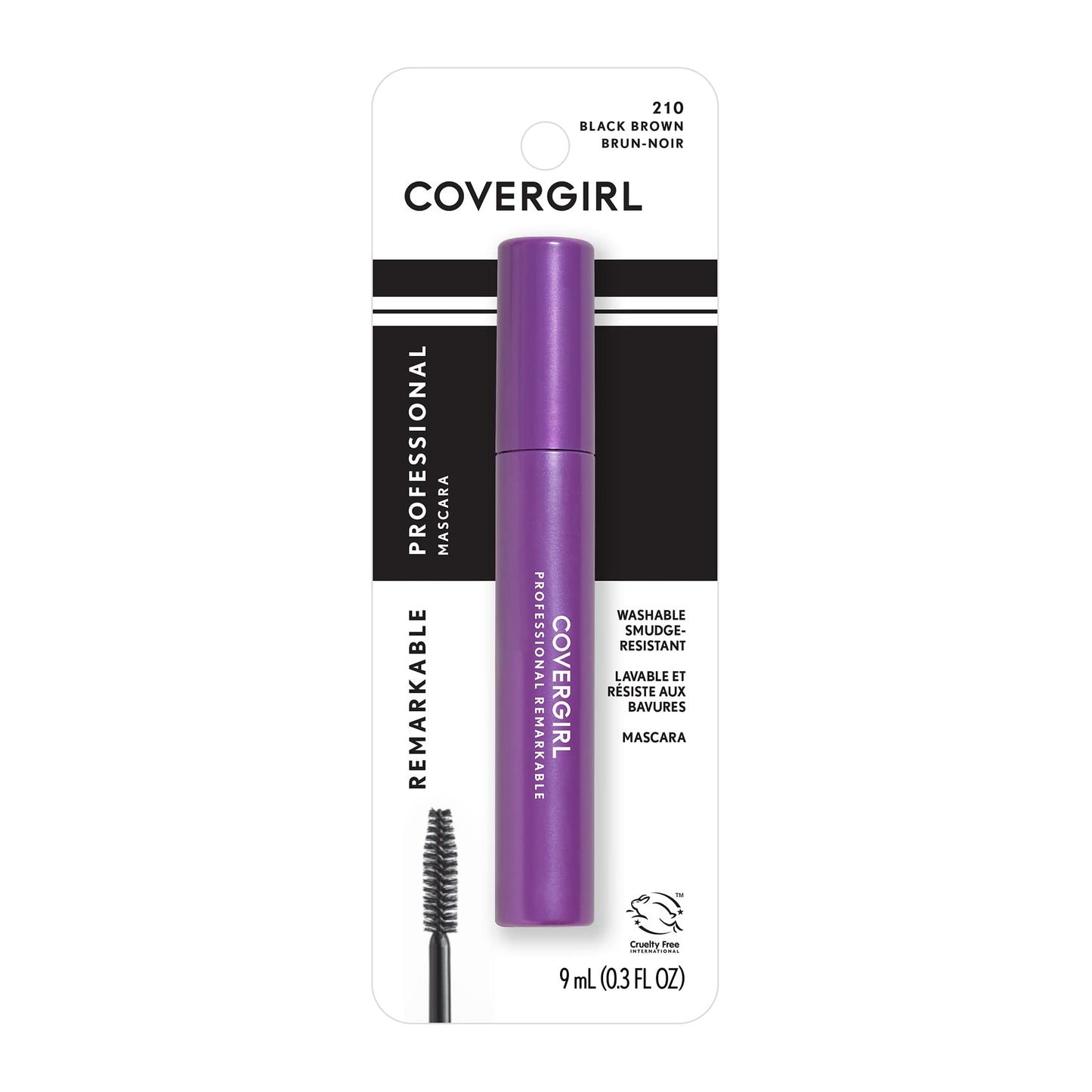 COVERGIRL Professional Remarkable Waterproof Mascara Black Brown 210, 0.3 Ounce (packaging may vary)
