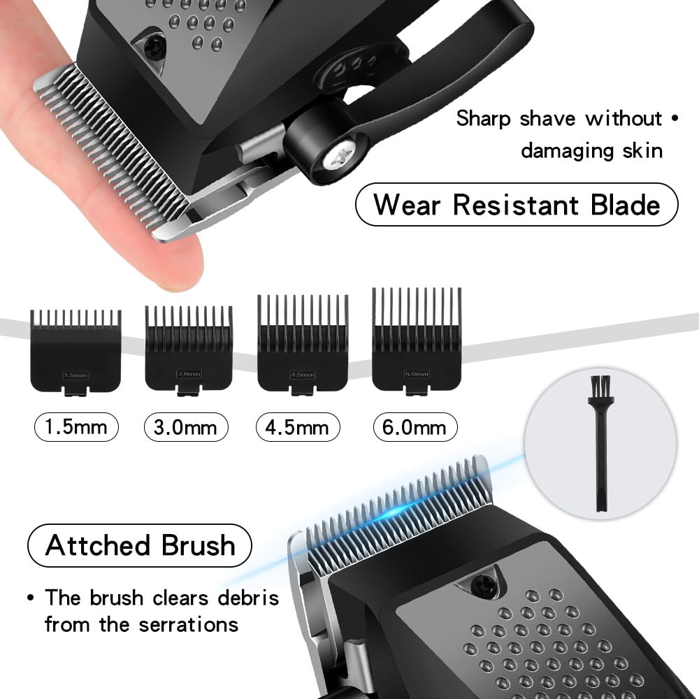 Hair Clippers for Men, Professional Cordless Cutting Kit with LED Display,4 Limit Combs,Super Quite, Perfect for Women Barber Kid Beauty and Personal Care QDKVTNDJZ