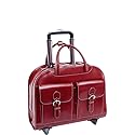 McKlein DAVIS, Top Grain Cowhide Leather, 15" Horizontal Wheeled Ladies' Laptop/Computer & Tablet Business Briefcase/Rolling Overnight Travel Bag
