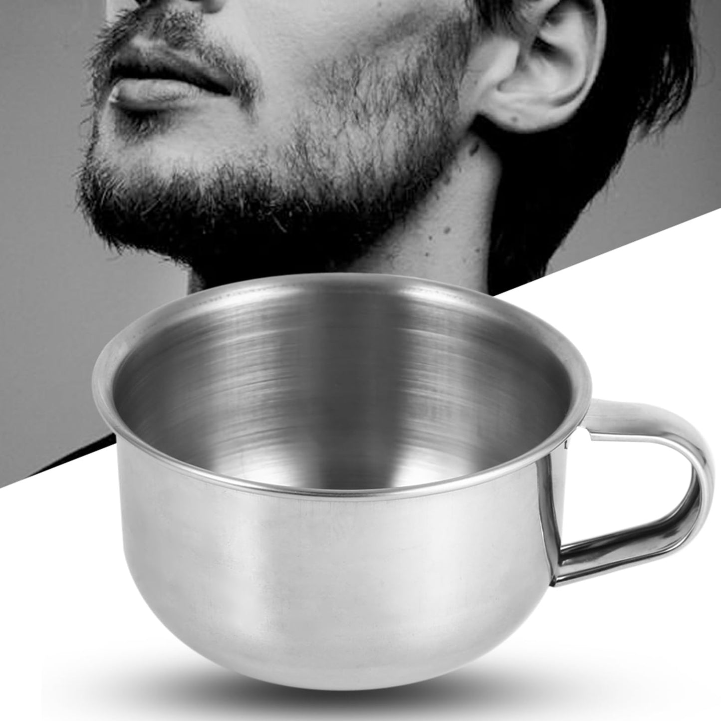 Dioche Stainless Steel Shaving Soap Bowl, Shaving Mug for Shave Cream and Soap, Metal Shaving Soap Mug Bowl Cup Shaver Cleansing Foam Tool For Man Beauty and Personal Care Dioche