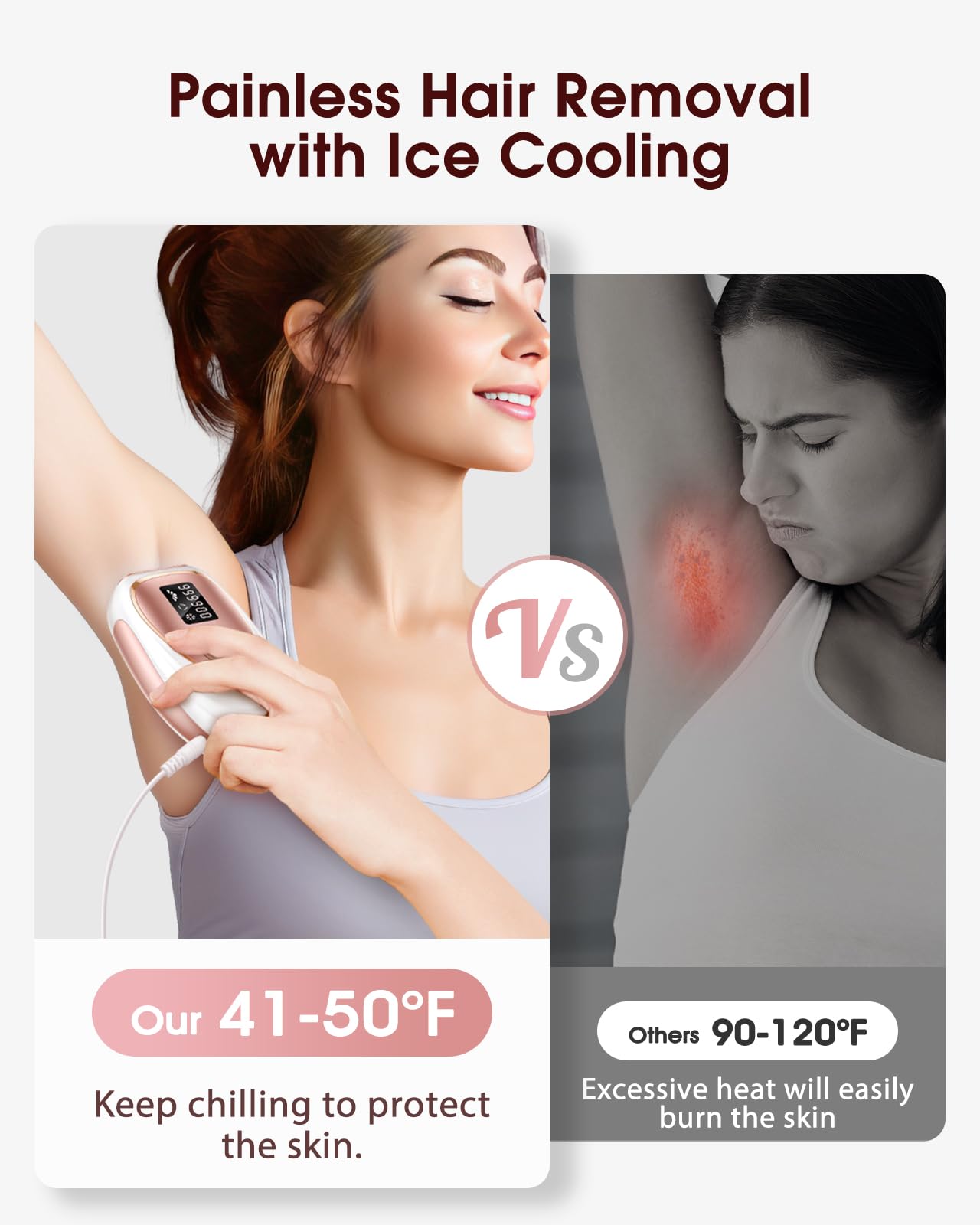 LYSMOSKI Laser Hair Removal, IPL Hair Removal with Ice-Cooling System for Painless & Long-Lasting Result, Safe At-Home Hair Remover Device for Armpits Beauty and Personal Care LYSMOSKI