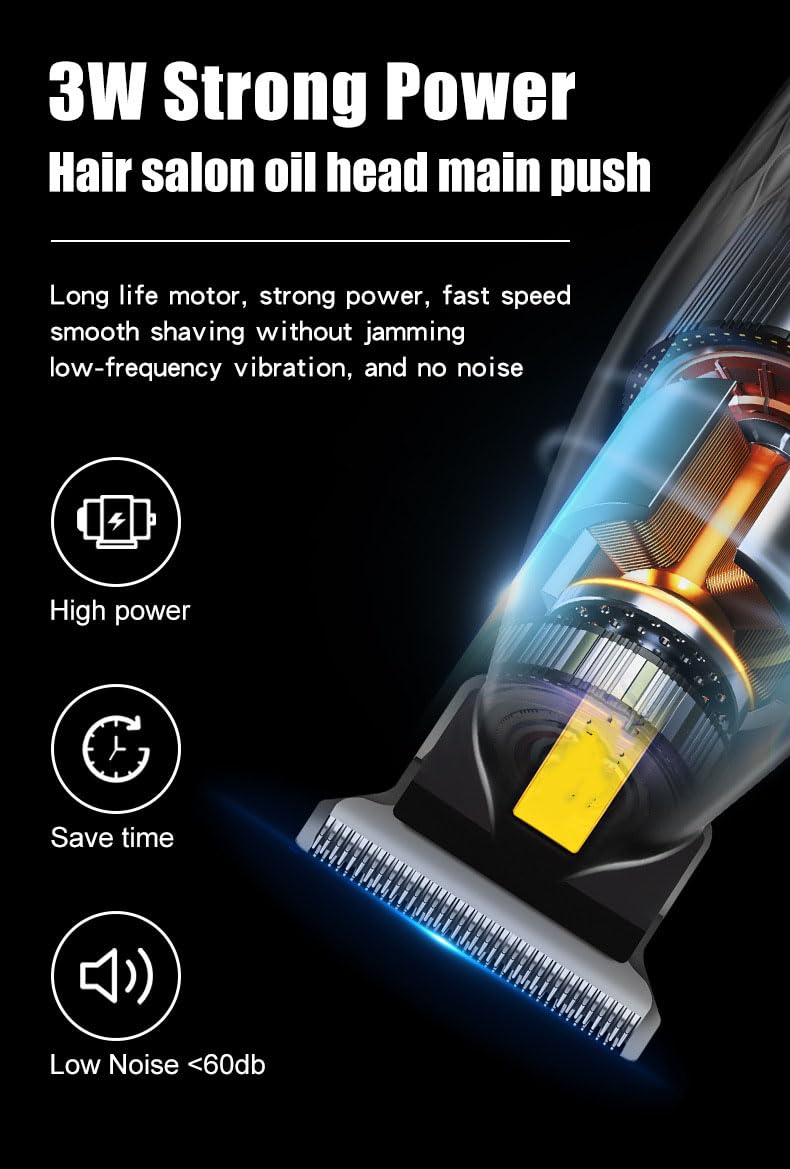 Professional Clippers/Beard Trimmers for Men Home Barber Salon Use Cordless Hair Clippers with LED Display and 3 Guide Combs Electric Shaver Oil Head Beauty and Personal Care GLESVOWIO