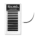 KOLYBEL Ellipse Flat Eyelash Extensions Supplies Classic Individual Lash Extensions 0.2 CC Curl 8-15 Mixed Tray Matte Black Mink Lash Extension Soft