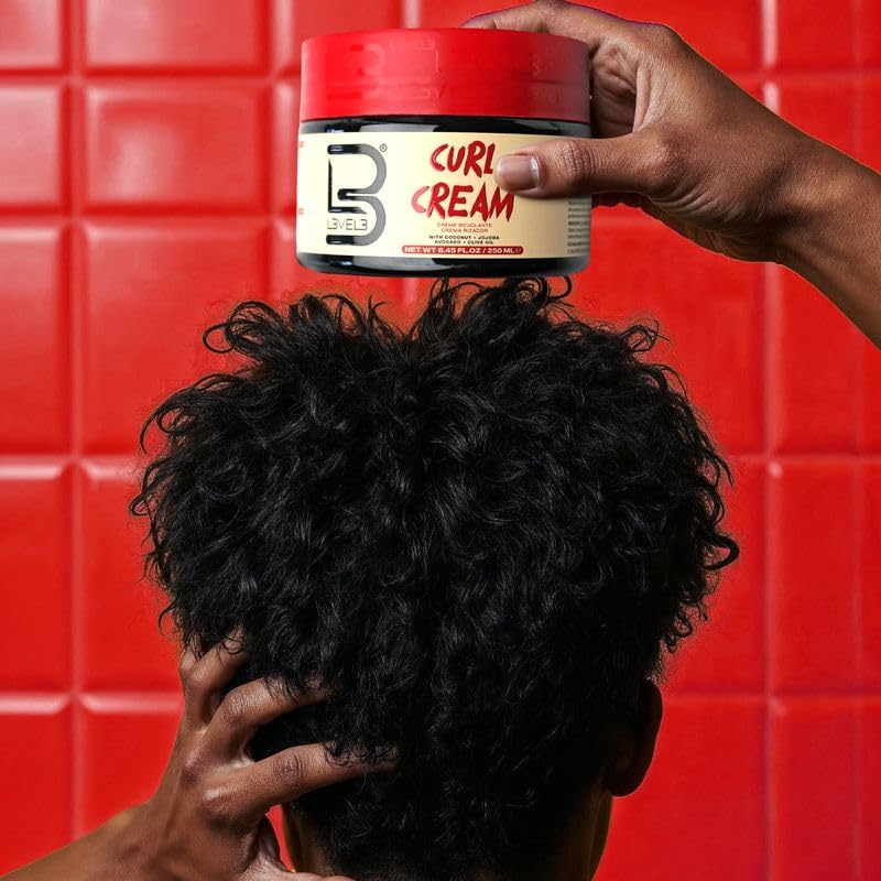 Level 3 Hydrating Curl Cream - With Coconut and Jojoba Oil for Coily and Curly Hair - Lock In Moisture and Shine