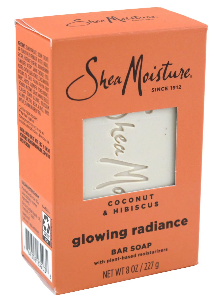 Shea Moisture Soap 8 Ounce Bar Coconut & Hibiscus Shea Butter (235ml) (3 Pack)