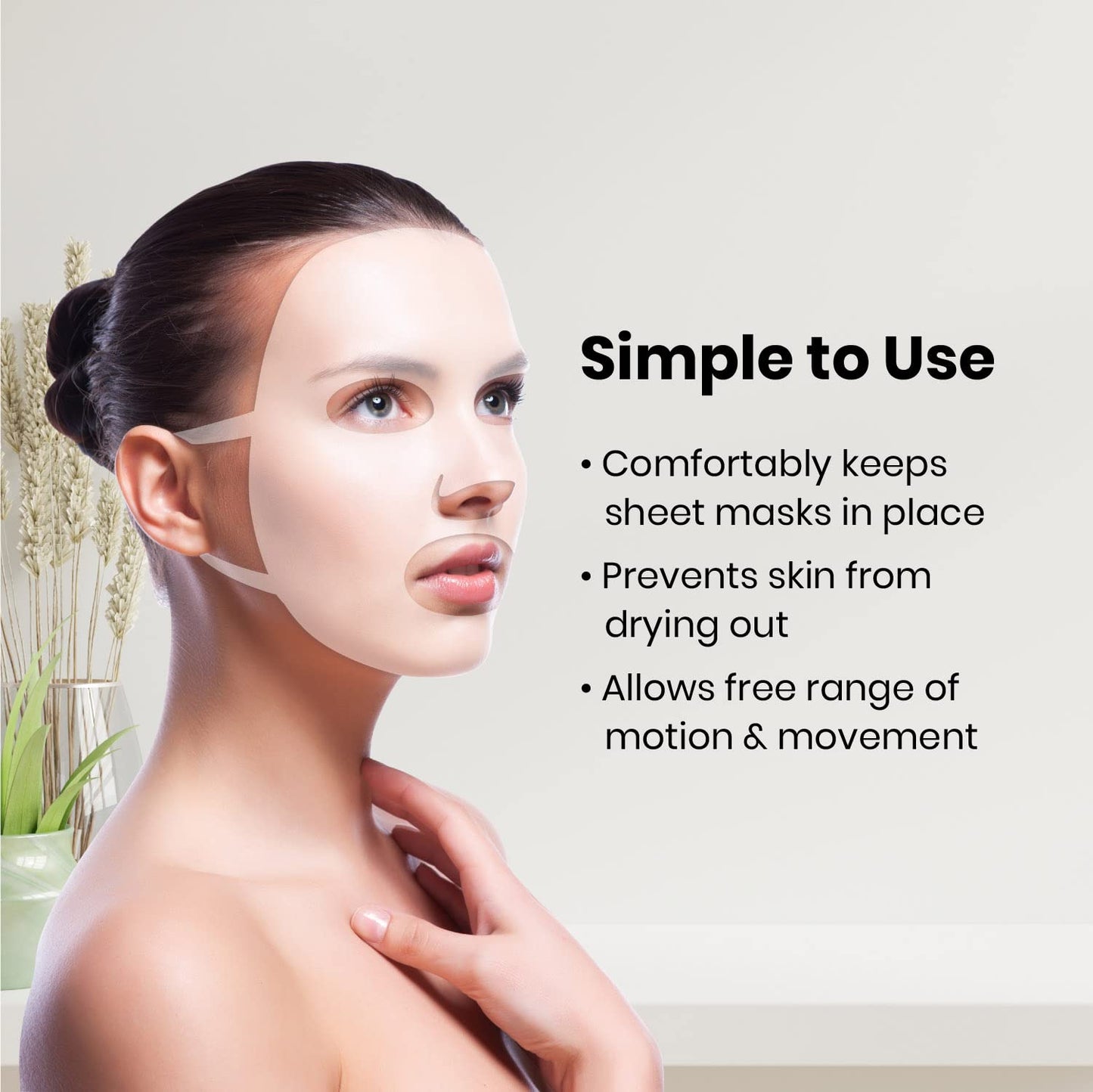 Lindo Silimask - Reusable Anti-Wrinkle Silicone Face Mask Holder for Sheet Masks, Moisturizing Facial Mask Cover, Prevent Evaporation, Beauty Face