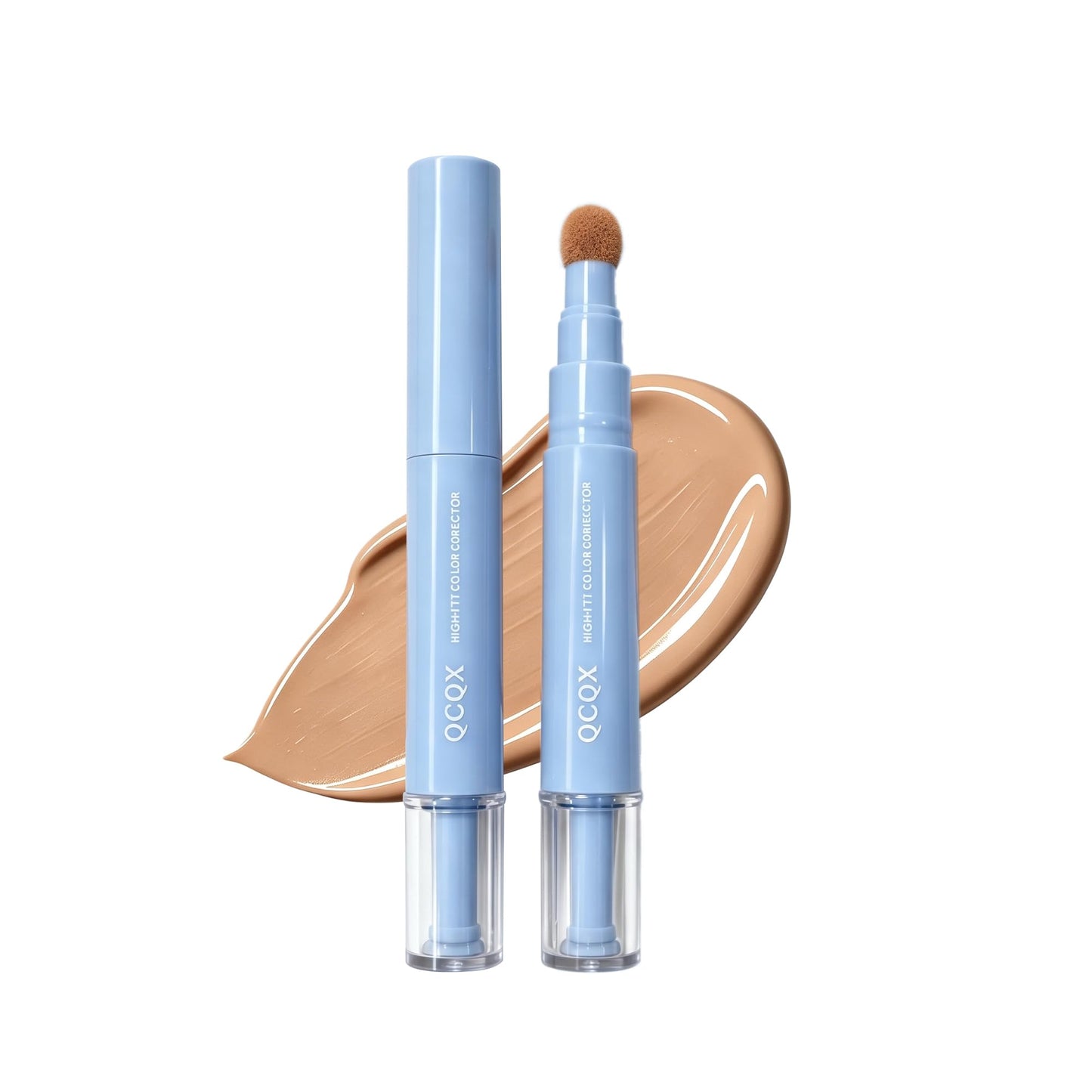 QCQX Dual-effect Concealer Pen & Foundation Eye Concealer - 24-Hour Long-LastingFull Coverage Matte Finish.Healthy Skin Glow Perfector Concealer Pen