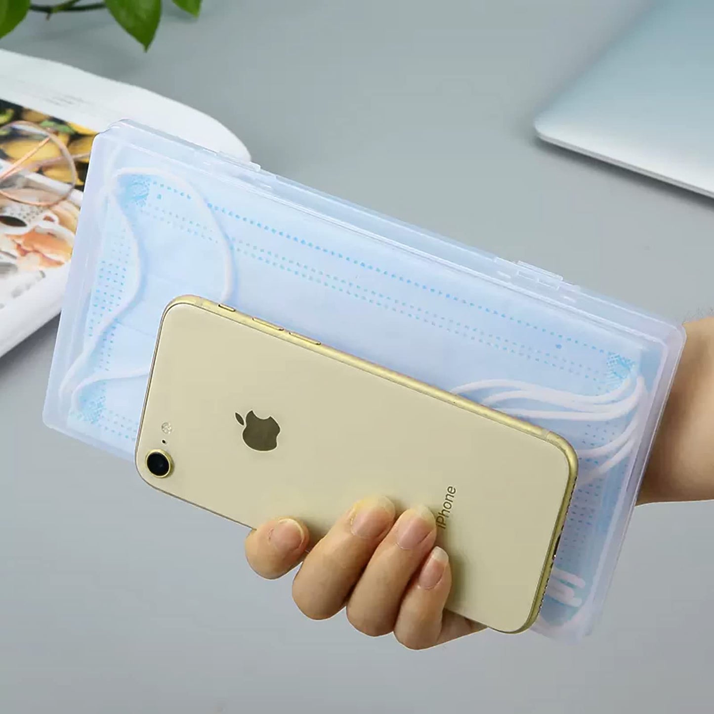 SPEEDWOX Mask Storage Case 2 Pack Portable Mask Case Storage Box Masks Organizer Disposable/Reusable Face Masks Organizer Dustproof Storage Plastic…