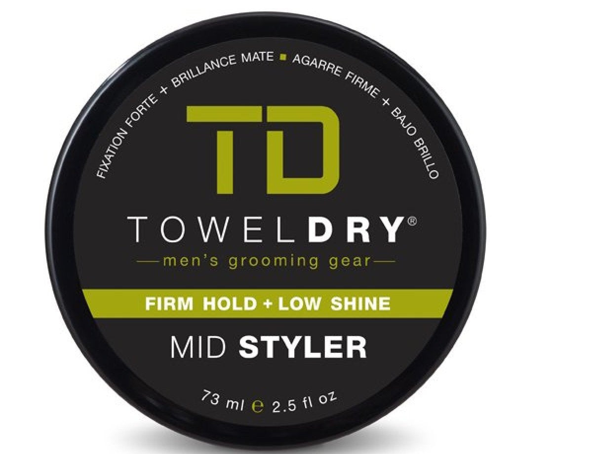 TOWELDRY Mid Styler Firm Hold + Low Shine Matte Finish - Men's Hair Styling Fiber Cream - 7/10 Hold - Easy Washout Formula - Men's Grooming Gear, Made