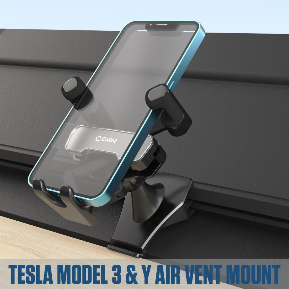 Cellet Tesla Model Y & Model 3 Phone Mount, Phone Holder Compatible for Tesla Model 3 & Tesla Y (PH250)