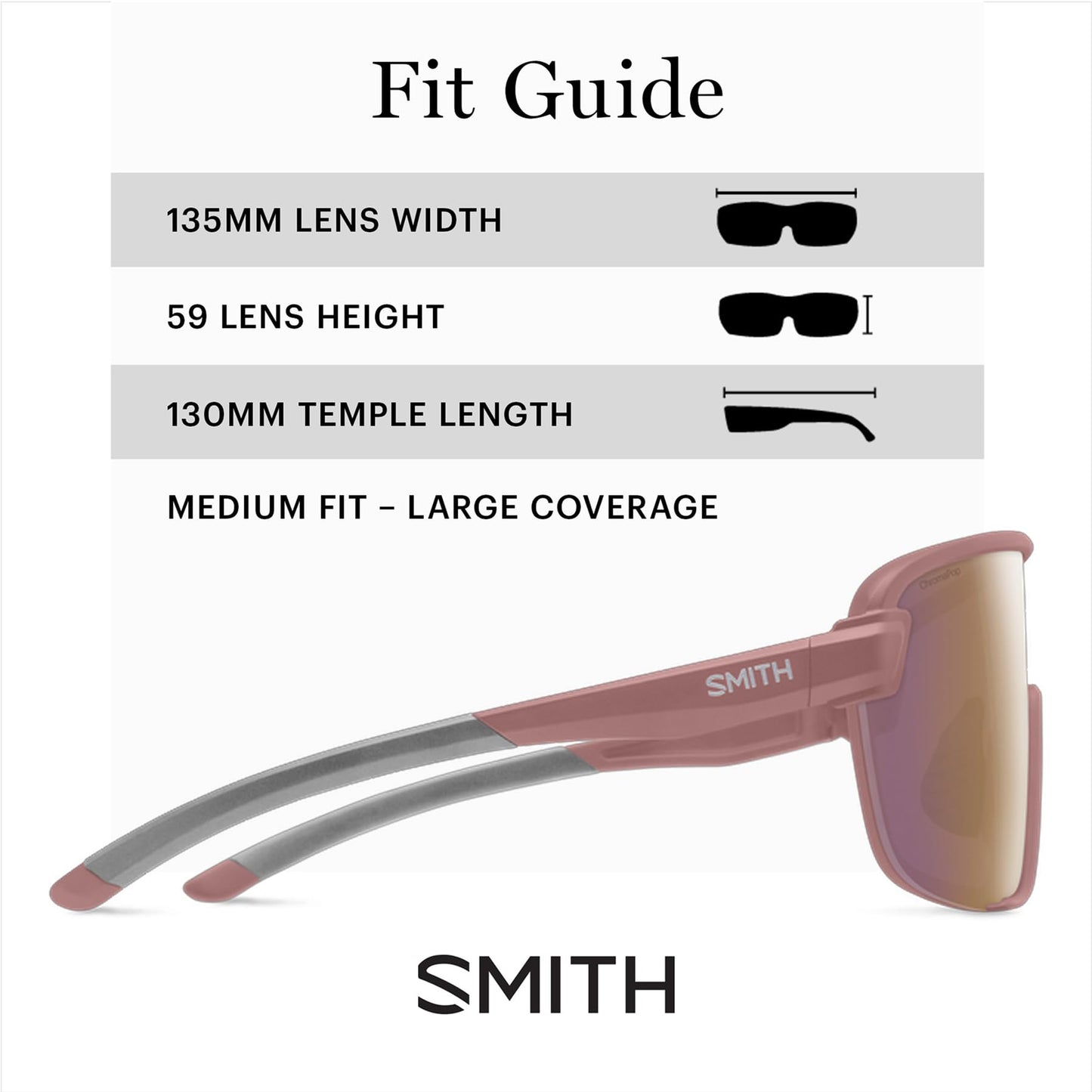 SMITH Bobcat Sunglasses with Chromapop Lenses - Polarized Sunglasses - for Men & Women - Matte Chalk Rose ChromaPop Rose Gold Mirror