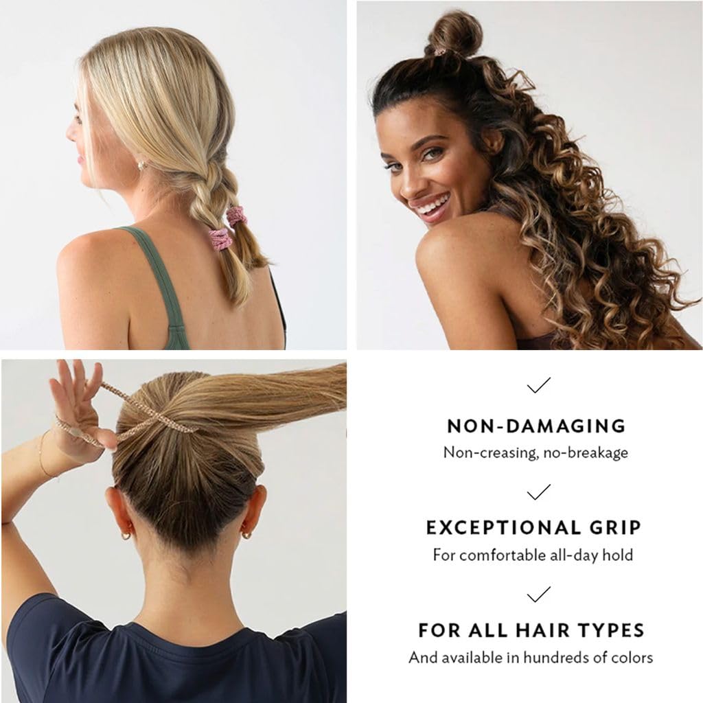 Black Hair Ties with Gold Bead for Thick Hair, Grab & Go Ponytail Holders, 8 Pack, Black | Gold Bead, Thick No-Crease Bands with Strong Hold Beauty and Personal Care L. Erickson