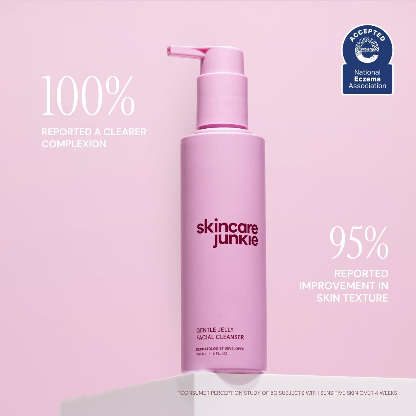Skincare Junkie Jelly Facial Cleanser, Purifying Gel Cleanser for Normal to Oily Skin with Hyaluronic Acid, Ceramides, Niacinamide, No Synthetic
