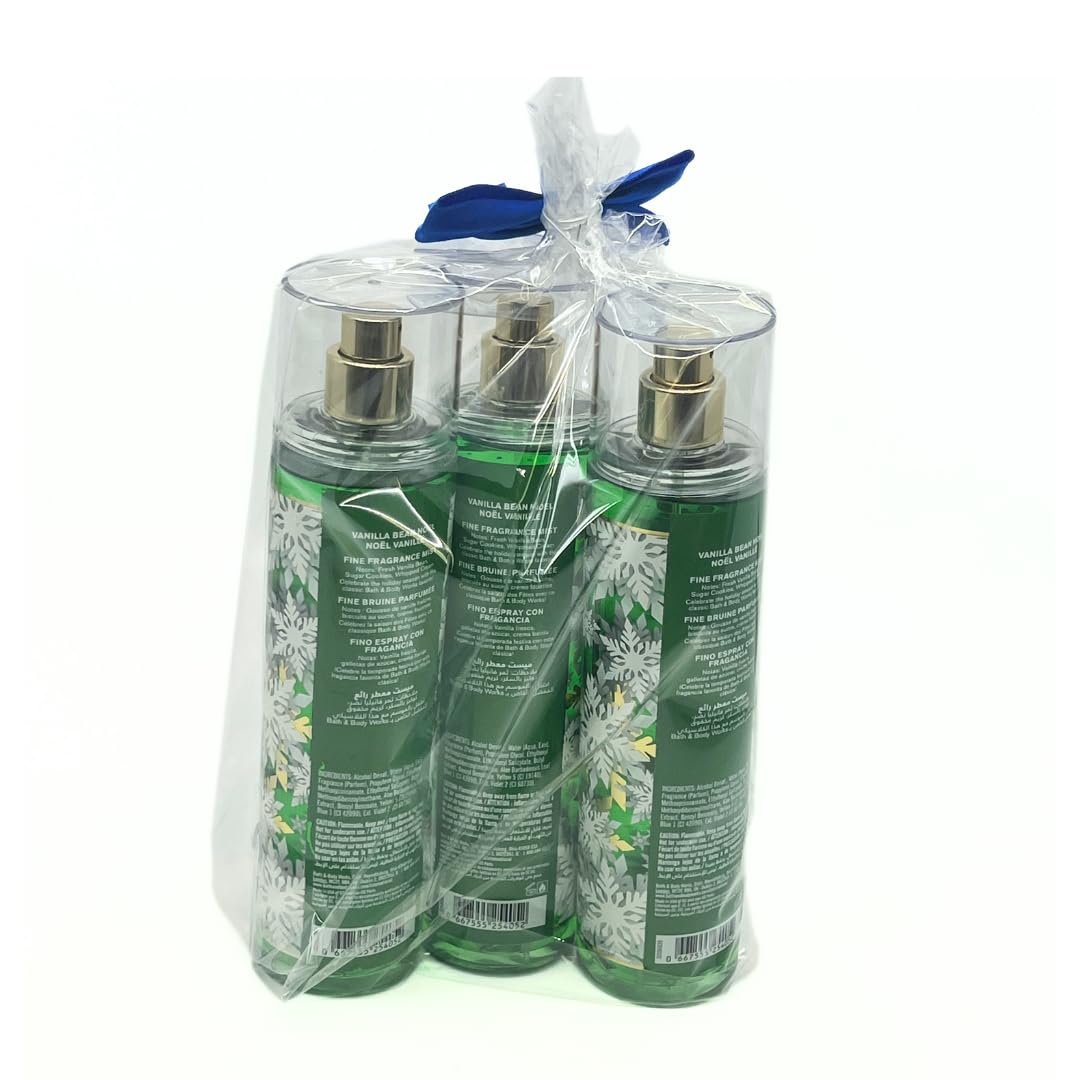 Bath & Body Works Vanilla Bean Noel Fine Fragrance Mist Gift Pack for Holiday - Lot of 3