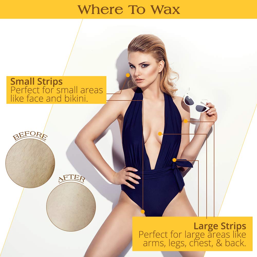 Simply GiGi Ready-to-Use Hair Removal Kit - 12 Face Strips and 6 Body Strips