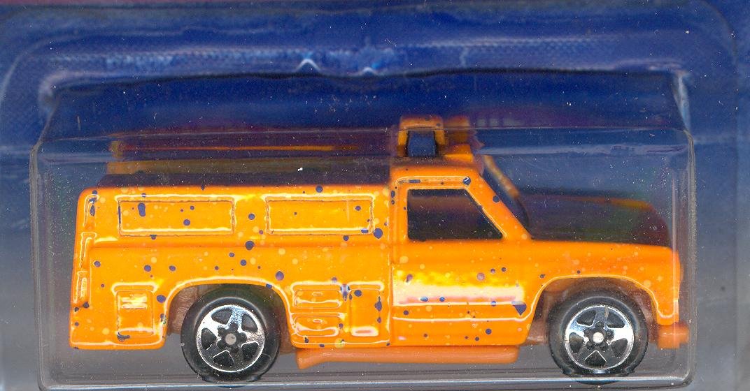 Hot Wheels 1995 408 ORANGE RESCUE RANGER SPLATTER PAINT SERIES 1 of 4 1:64 Scale Die-cast Collectible Car