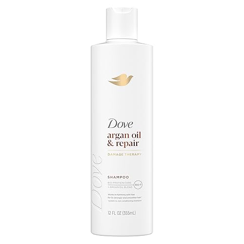 Dove Shampoo Argan Oil & Repair for Fine Hair with Bio-Protein Care Technology and Argan Oil Blend 12 Fl Oz