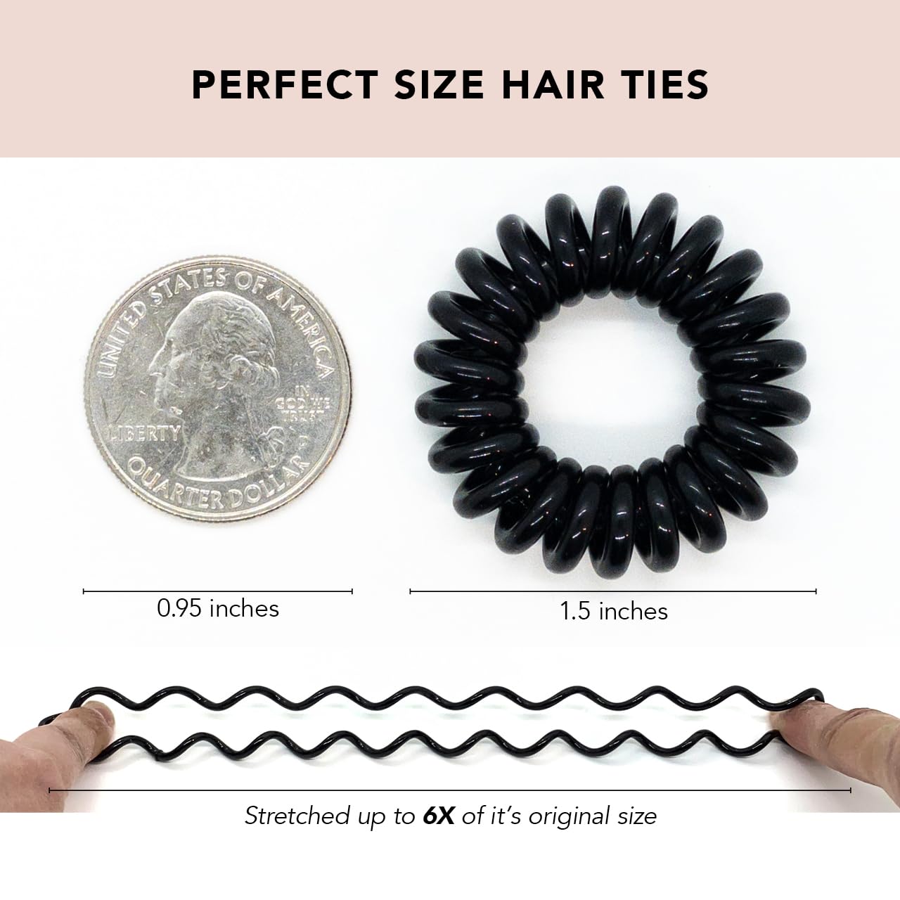 Kitsch Spiral Hair Ties for Women - Creaseless and Dent-free Coil Hair Ties | No Damage, Phone Cord Coils | Made of Flexible and Durable Plastic | Beauty and Personal Care Kitsch