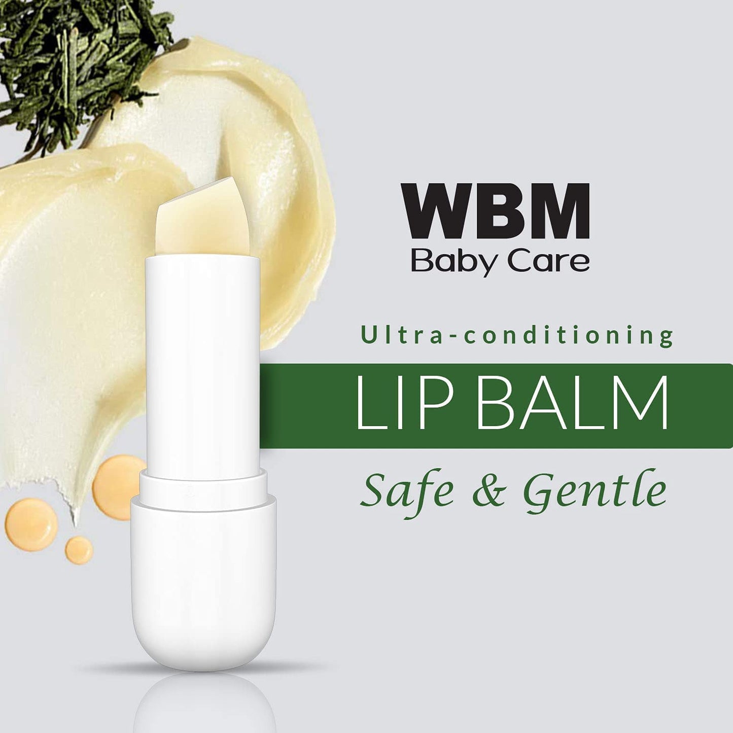 WBM Care Kids Organic Lip Balm, enriched with 100% natural ingredients, provides a hydrating and soothing effect | Pack of 6, each 0.12 oz for soft