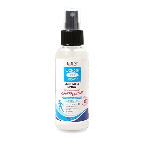 EBIN NEW YORK Wonder Lace Bond Lace Melt Spray Sports Edition 3.38 Fl Oz - Melting Spray for Lace Wigs with Strong Hold, Rosemary Mint for Scalp