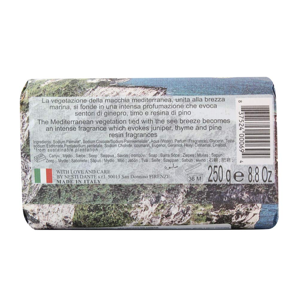 Nesti Dante Emozioni In Toscana Natural Soap, Mediterranean Touch, 8.8 Ounce
