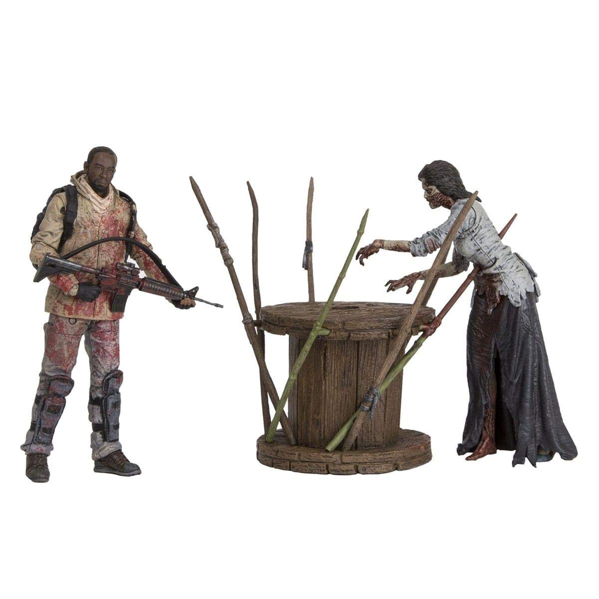 McFarlane Toys The Walking Dead TV Morgan Jones with Impaled Walker and Spike Trap Deluxe Box Action Figure