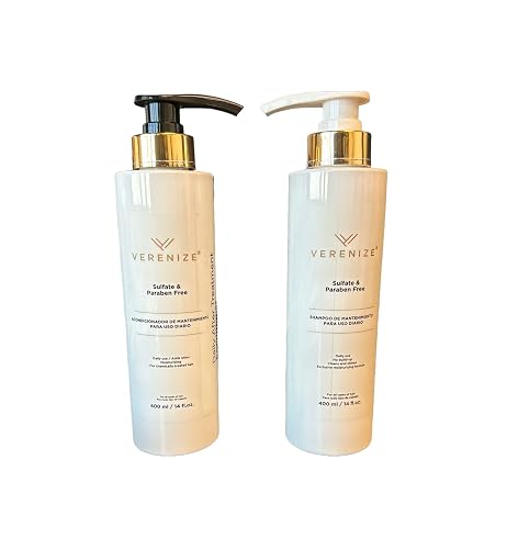 VERENIZE Sulfate free Shampoo & Conditioner (Set), 14 Fl Oz (Pack of 1), White