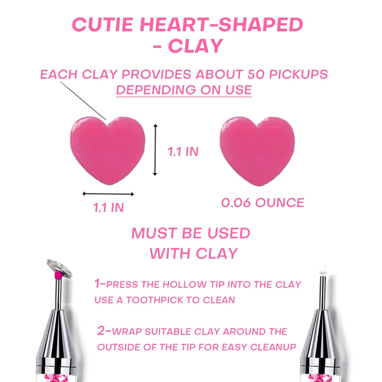 8 Pink Rhinestone Picker Tool Set - 2 Pcs Dual-Head Wax Pens with 2 Wax Tips and 2 Pink Tweezers, Wax Pencil for Rhinestones, Crystal Diamond Pickup Beauty and Personal Care Yaoociy