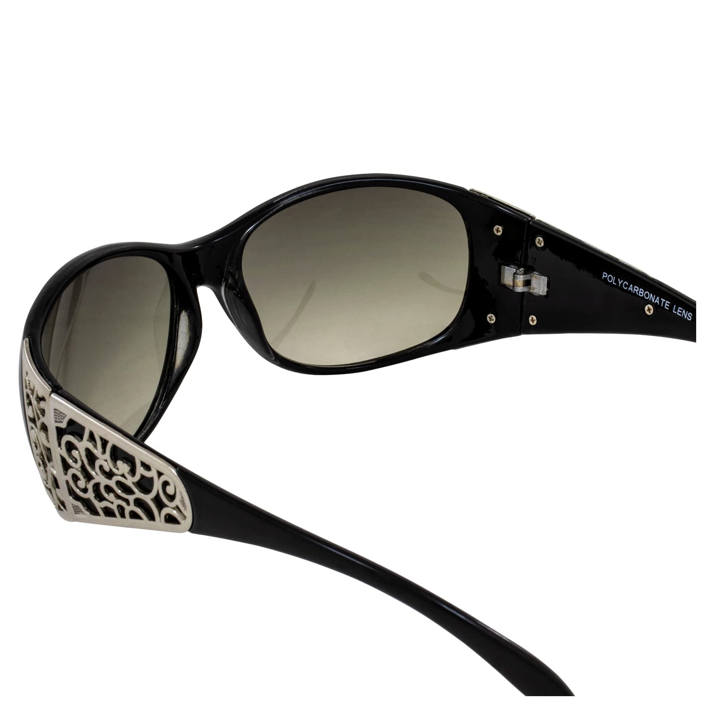 Global Vision Eyewear Tiara Western Sunglasses for Women Shiny Black Frame with Smoke Gradient Lenses