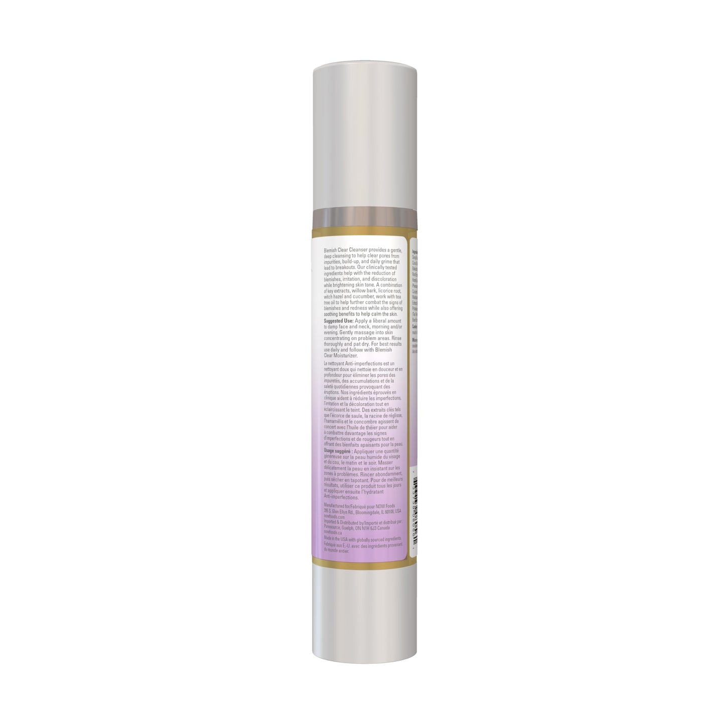 NOW Solutions, Blemish Clear Gel Cleanser, Gentle Deep Cleansing, Cleans Pores, Purify, 4-Ounce