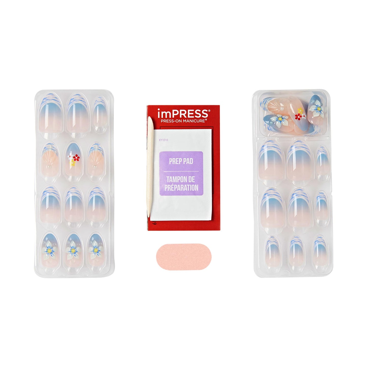 Kiss Impress No Glue Mani Press On Nails, Design, 'Amerie', Multicolor, Medium Size, Almond Shape, Includes 30 Nails, Prep Pad, 1 Manicure Stick, 1 Beauty & Personal Care imPRESS