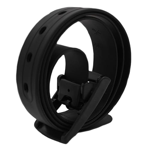 MESHIKAIER Candy Colour Unisex Adjustable Rubber Silicone Belt with Plastic Buckle (Black)